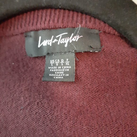 Lord & Taylor Maroon Ruffled Sweater. Size L - Picture 3 of 5